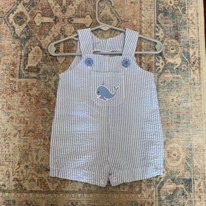 Blue and White Seersucker Romper - Size 3 months